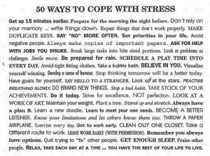 50 ways to cope with stress