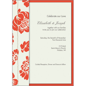 DIY Wedding Invitations - Red Floral Invites (100 Invitations + 100 ...
