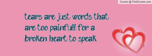 tears are just words that are too painfull for a broken heart to speak ...