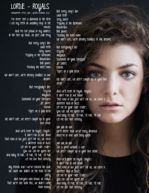 Lorde Royals Lyrics Youtube