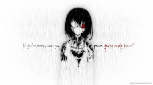 Emo Black Hair Eyepatch Anime Girl Misaki Mei In Rain Quotes ...