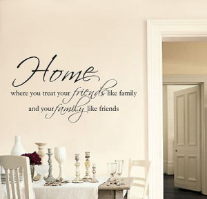 Kitchen on Friends Family Wall Art Sticker Quote Living Room Hallway ...