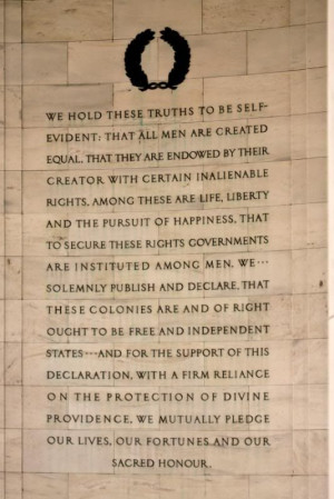 We hold these truths to be self evident.