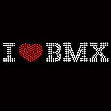 love BMX Letter Transfer Rhinestone motif