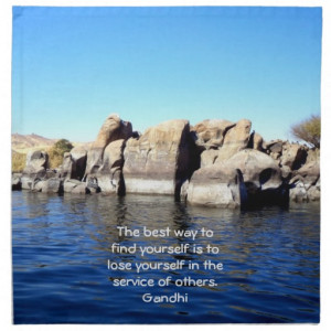 Gandhi Inspirational Quote About Self-Help Printed Napkin