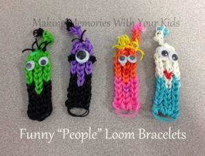 Funny people Rainbow Loom Bracelets – how cute are these??!
