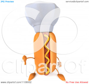 Hot Dog Holding A Thumb Down - Royalty Free CGI Illustration by Julos ...