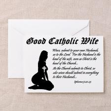 Good Catholic Wife - BDSM White Greeting Card for