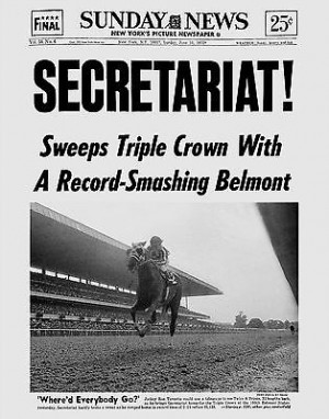 1973 Ron Turcotte SECRETARIAT Belmont Stakes Horse Racing 8x10 Photo ...