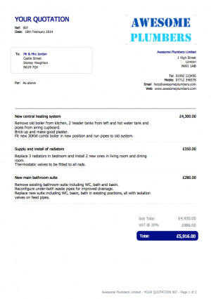 Electrical Quote Template