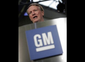 of General Motors Corp., speaks at a news conference at the company