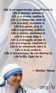 Mother Teresa www.lovehealsus.net She did all of this and much more ...
