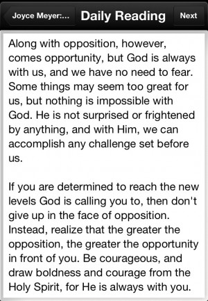 What I read tonight in my Joyce Meyer's daily devotional . I can do ...