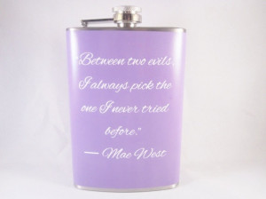 Mae West Quote Flask 8oz Stainless Steel Flask by BrilliantBashes, $22 ...
