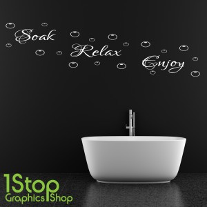 Home > QUOTE DESIGNS > SOAK RELAX ENJOY WALL STICKER QUOTE - BATHROOM ...