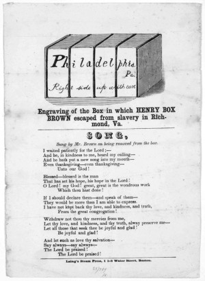 Song about Henry Box Brown's Escape from Slavery, 1849