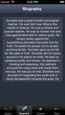 View bigger - Socrates Quotes ! for iPhone screenshot