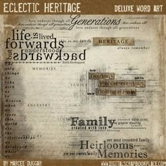 ... Words Art, Scrapbooks Ideas, Scrapbooks Heritage, Genealogy Scrapbooks