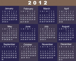 73427 Printable Yearly Calendar 2012