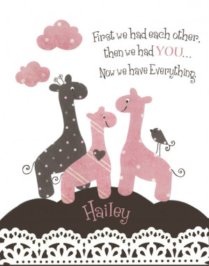 Baby girl nursery, Baby giraffe print, Pink Brown Nursery ...