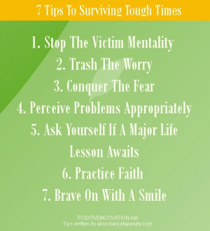Tips to surviving tough times words with images