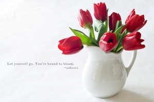 Red Tulips with quote