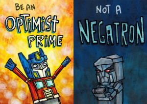 cute, megatron, negative, optimist, optimus prime, transformers