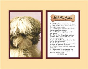 Details about Dog Rules Shih Tzu Calligraphy Saying House Funny Humor
