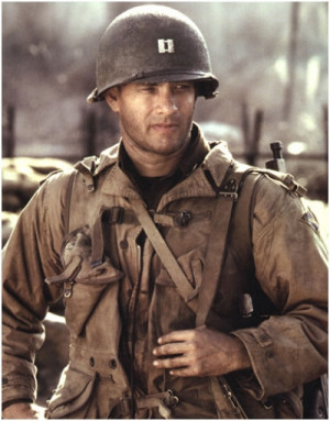 Tom Hanks as Captain John Miller in Saving Private Ryan (1998 ...