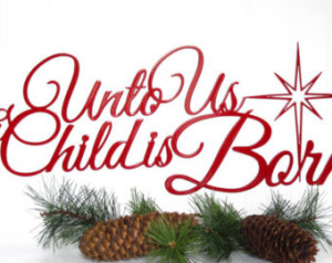 Christmas M etal Sign - Red, 19.5x8, Christian Sign, Religious Quote ...