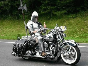 Funny photos funny Knight armor Harley motorcycle