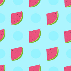 Watermelon Background Fun Pattern On A Blue