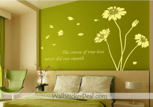 The Course of True Love Never Did Run Smooth Sunflower Wall Sticker