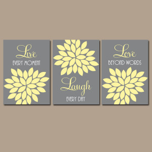 Gray Live Laugh Love Wall Art Quote Nursery Artwork Gray Custom Colors ...