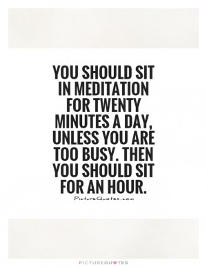 ... you are too busy. Then you should sit for an hour Picture Quote #1
