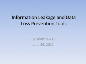 626 Information leakage and Data Loss Prevention Tools