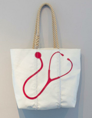 Custom designed Sea Bag for an aspiring doctor. #madeinmaine #seabags