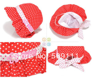 New design Korea cute dot baby sun hat Baby girl's summer bucket cap ...