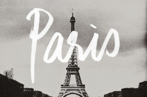 black and white, city, paris, text