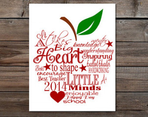 ... shape little minds Apple word art Quote DIY printable print gift