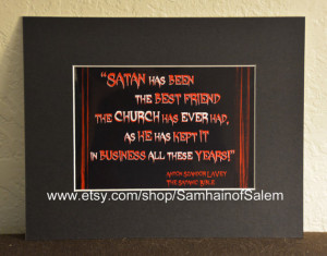 Anton Lavey Satanic Bible Framed Quote Art 