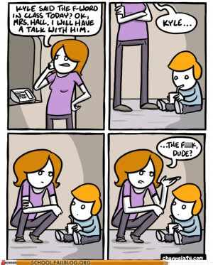 funny kid cursing at school cartoon comic