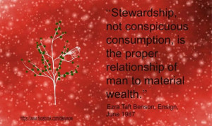 Stewardship, not conspicuous consumption, is the proper relationship ...