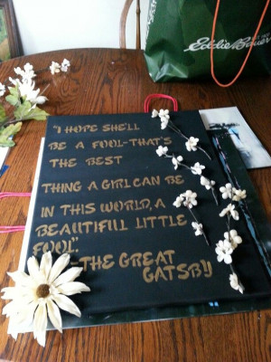 Great Gatsby quote on canvas.