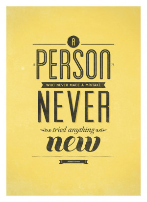 Life quote wall decor - Albert Einstein Made A Mistake quote poster ...