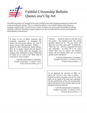 Faithful Citizenship Bulletin Quotes and Clip Art by Levone