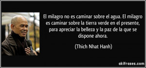El milagro no es caminar sobre el agua. El milagro es caminar sobre la ...