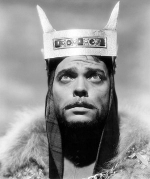Portrait of Orson Welles for Macbeth directed by Orson Welles, 1948