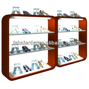 New Design Glass Shoe Rack Display For Shoe Showroom