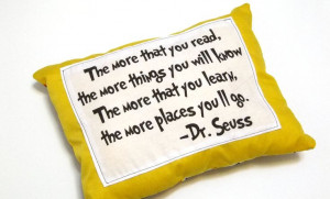 Dr. Seuss quote pillow. $20.00, via Etsy.